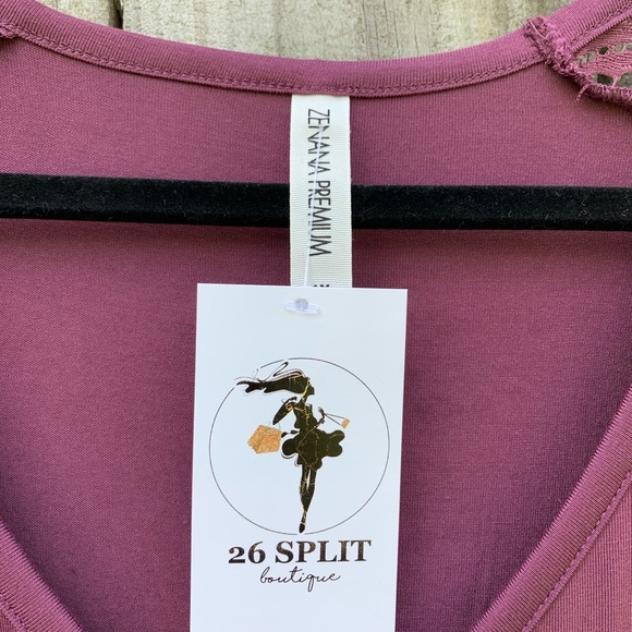 Zenana Premium Wine color Lace top NWT misc sizes - Picture 8 of 11